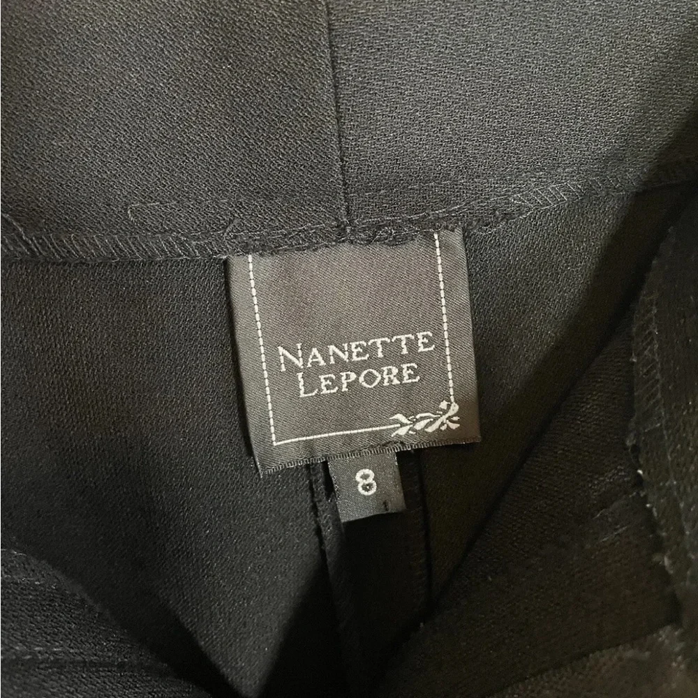 Nanette Lepore Wide Leg Trousers Dress Pants Black Women’s Size 8 Flare - Picture 6 of 11